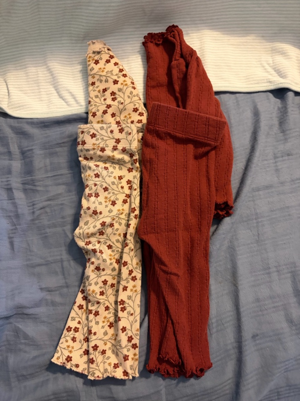 Kids Ribbed Rust Leggings and top